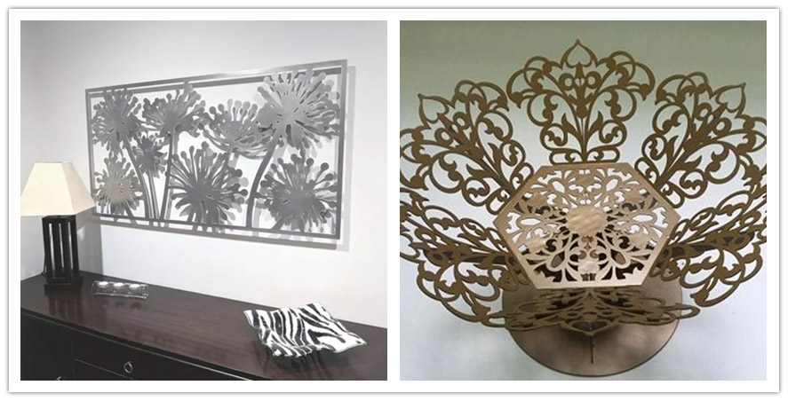 全防護高速光纖激光切割機切割酒店室內飾品