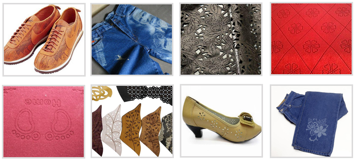 牛仔服裝激光燒花機樣品