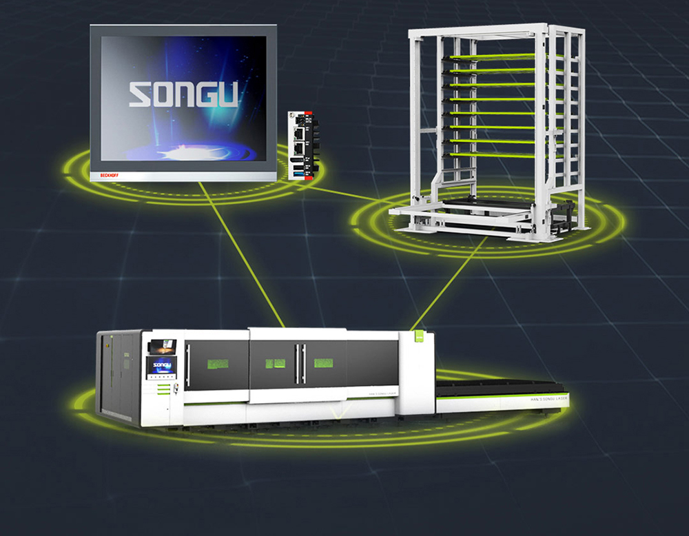 激光切割機(jī)全自動(dòng)上下料,全自動(dòng)上下料系統(tǒng)